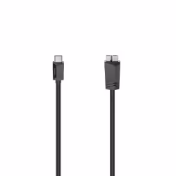 Hama 00200655, 0,75 m, USB C, Micro-USB A, USB 3.2 Gen 1 (3.1 Gen 1), 5000 Mbit/s, Noir