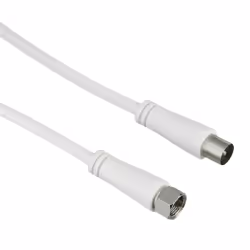 Hama 00205294, 1,5 m, F, Coaxial, Blanc