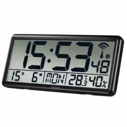 Hama Jumbo, Mur, Horloge numérique, Rectangle, Noir, Plastique, AA Mignon