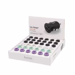 Hama 00210545, Auto, Allume-cigare, 5 V, 2,4 A, Noir, Vert, Violet, Blanc