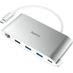 Hama 00200111 station d'accueil USB 3.2 Gen 1 (3.1 Gen 1) Type-C Argent, Blanc