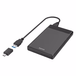Hama 00200760, Boîtier disque dur/SSD, 2.5", SATA, Série ATA II, Série ATA III, 5 Gbit/s, Connectivité USB, Noir