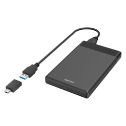 Hama 00200760 Boîtier de disques de stockage Boîtier disque dur/SSD Noir 2.5"