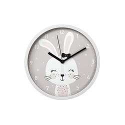 Hama Lovely Bunny Horloge murale à quartz Cercle Gris, Blanc