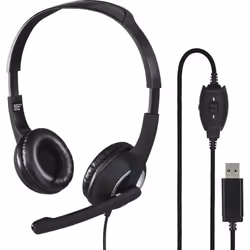 Hama HS-USB250, Avec fil, Bureau/Centre d'appels, 20 - 20000 Hz, 145 g, Casque, Noir, Argent
