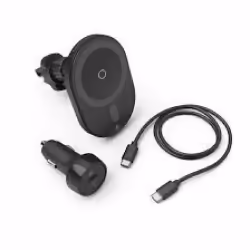 Hama MagCharge Car FC15, Auto, Allume-cigare, Recharge sans fil, Noir