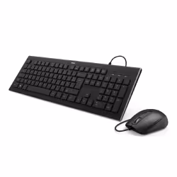 Hama Cortino, Taille réelle (100 %), USB, QWERTZ, Noir, Souris incluse