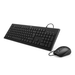 Hama Cortino clavier Souris incluse USB QWERTZ Français Noir