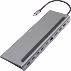 Hama 00200100, USB 3.2 Gen 1 (3.1 Gen 1) Type-C, 10,100,1000 Mbit/s, Anthracite, DisplayPort, HDMI, USB 3.2 Gen 1 (3.1 Gen 1) ...