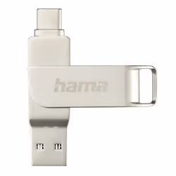 Hama C-Rotate Pro, 128 Go, USB Type-A / USB Type-C, 3.2 Gen 1 (3.1 Gen 1), Pivotant, Argent