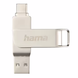 Hama C-Rotate Pro, 256 Go, USB Type-A / USB Type-C, 3.2 Gen 1 (3.1 Gen 1), Pivotant, Argent
