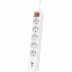 - 5 prises (BE/CZ/FR/PL/SK) ,- Inserts de prise orientés à 45° ,- 2 ports de recharges USB intégrées : 1 USB-A et 1 USB-C ,-  ...