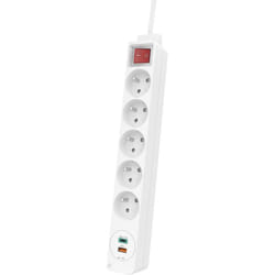 Hama - multiprise, quint., port usb-c/usb-a, pd/quick charge max. 18W, fr/pl