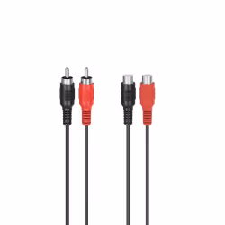 Hama 00305035, 2 x RCA, Femelle, 2 x RCA, Mâle, 5 m, Noir