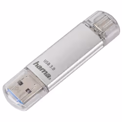 Hama C-Laeta, 32 Go, USB Type-A / USB Type-C, 3.2 Gen 1 (3.1 Gen 1), 40 Mo/s, Casquette, Argent