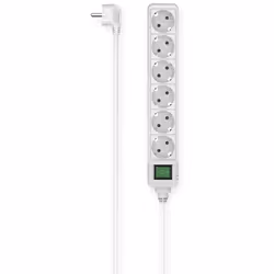Hama 00223007, 1,4 m, Intérieure, Type F, Courbe, Blanc, 6 sortie(s) CA