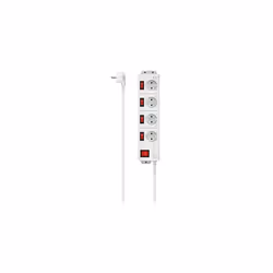 Hama 00223121, 1,4 m, Intérieure, Type F, Courbe, Blanc, 4 sortie(s) CA