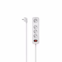 Hama 00223051, 1,5 m, Intérieure, Type F, Courbe, Blanc, 4 sortie(s) CA