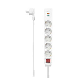 Hama 00223186 multiprise 1,4 m 5 sortie(s) CA Intérieure Blanc