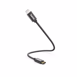 Hama 00201601, 0,2 m, Lightning, USB C, Mâle, Mâle, Noir