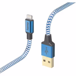 Hama Reflective, 1,5 m, Lightning, USB A, Mâle, Mâle, Bleu