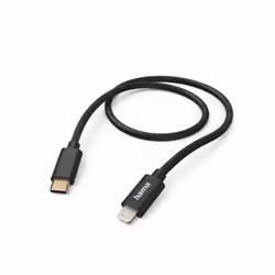 Hama Fabric, 1,5 m, Lightning, USB C, Mâle, Mâle, Noir
