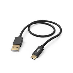 Hama Fabric câble USB 1,5 m USB 2.0 USB A USB C Noir