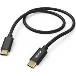 Hama Fabric câble USB 1,5 m USB 2.0 USB C Noir
