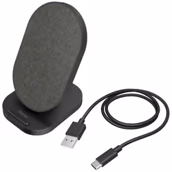 Hama QI-FC15S-Fab, Intérieure, USB, Recharge sans fil, 1,5 m, Noir