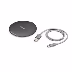 Hama QI-FC10 Metal, Intérieure, USB, Recharge sans fil, 1 m, Noir, Argent