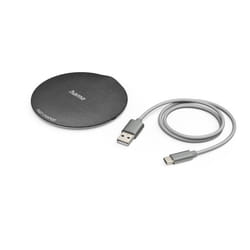 Hama QI-FC10 Metal Téléphone portable, Smartphone Noir, Argent USB Recharge sans fil Charge rapide Intérieure