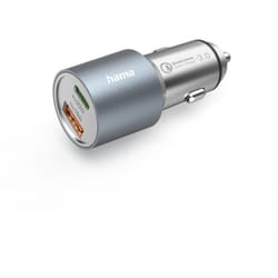 Hama 00201639 chargeur d'appareils mobiles Smartphone, Tablette Argent Allume-cigare Charge rapide Auto