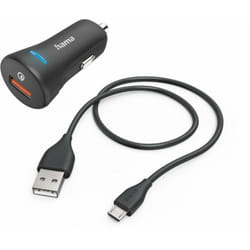 Hama 00201612 chargeur d'appareils mobiles Chargeur électrique, Smartphone, Tablette Noir Allume-cigare Charge rapide Auto