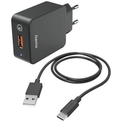 Hama 00201625 chargeur d'appareils mobiles Téléphone portable, Smartphone, Tablette Noir Secteur Charge rapide Intérieure