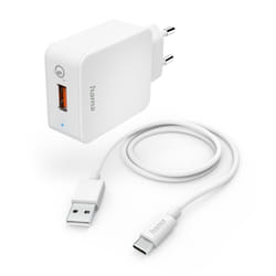 Hama 00201626 chargeur d'appareils mobiles Smartphone, Tablette Blanc Secteur Charge rapide Intérieure