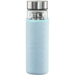 Hama 00181598 gourde Utilisation quotidienne 450 ml Verre borosilicate, Silicone Bleu, Transparent
