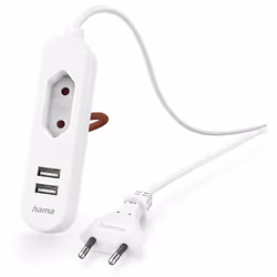 Hama 00223202, 1,9 m, Intérieure, Type C, Type C, Droit, Blanc