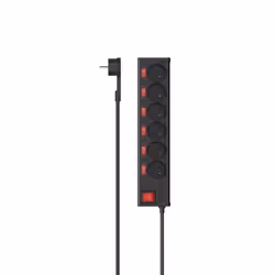 Multiprise - HAMA - Bloc multiprise - 6 prises - Protection surtension - Interrupteurs individuels