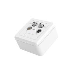 Hama 00205354 prise de courant 2x SAT + TV + Radio Blanc