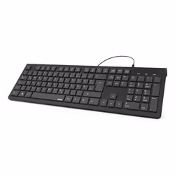 Hama KC-200, Taille réelle (100 %), Avec fil, QWERTY, Noir