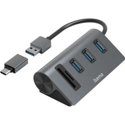 Hama 00200140 station d'accueil USB 3.2 Gen 1 (3.1 Gen 1) Type-A Anthracite, Noir