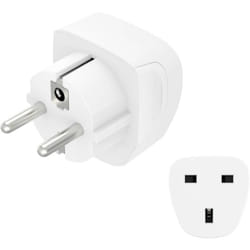 Hama 00223459 adaptateur prise d'alimentation Type E/F (hybride) Type G (Royaume-Uni) Blanc