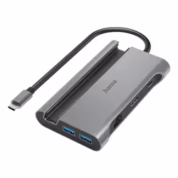 Hama Connect2Mobile V2, USB 3.2 Gen 1 (3.1 Gen 1) Type-C, HDMI, RJ-45, USB 2.0 Type-A, USB 3.2 Gen 1 (3.1 Gen 1) Type-A, USB  ...