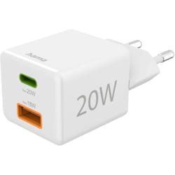 00201991 Chargeur usb 20 w 1x usb-c®, 1x usb-a Power Delivery, qc 3.0 blanc intérieure chargeur rapide Q519553 - Hama