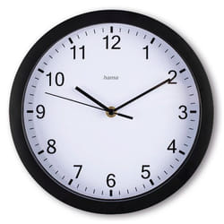 Hama Elba Horloge à quartz Rond Noir, Blanc
