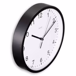 Hama Elba Horloge à quartz Rond Noir, Blanc