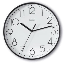 Hama Salina Horloge à quartz Rond Noir, Blanc