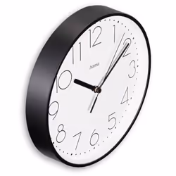 Hama Salina Horloge à quartz Rond Noir, Blanc