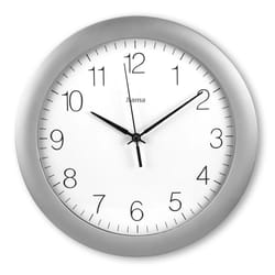 Hama Teneriffa Horloge analogique Rond Argent, Blanc