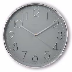 Hama Corsica, Mur, Horloge à quartz, Cercle, Gris, Argent, Plastique, Verre